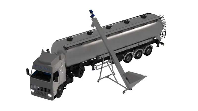 CAD model cisterne s pužnim transporterom
